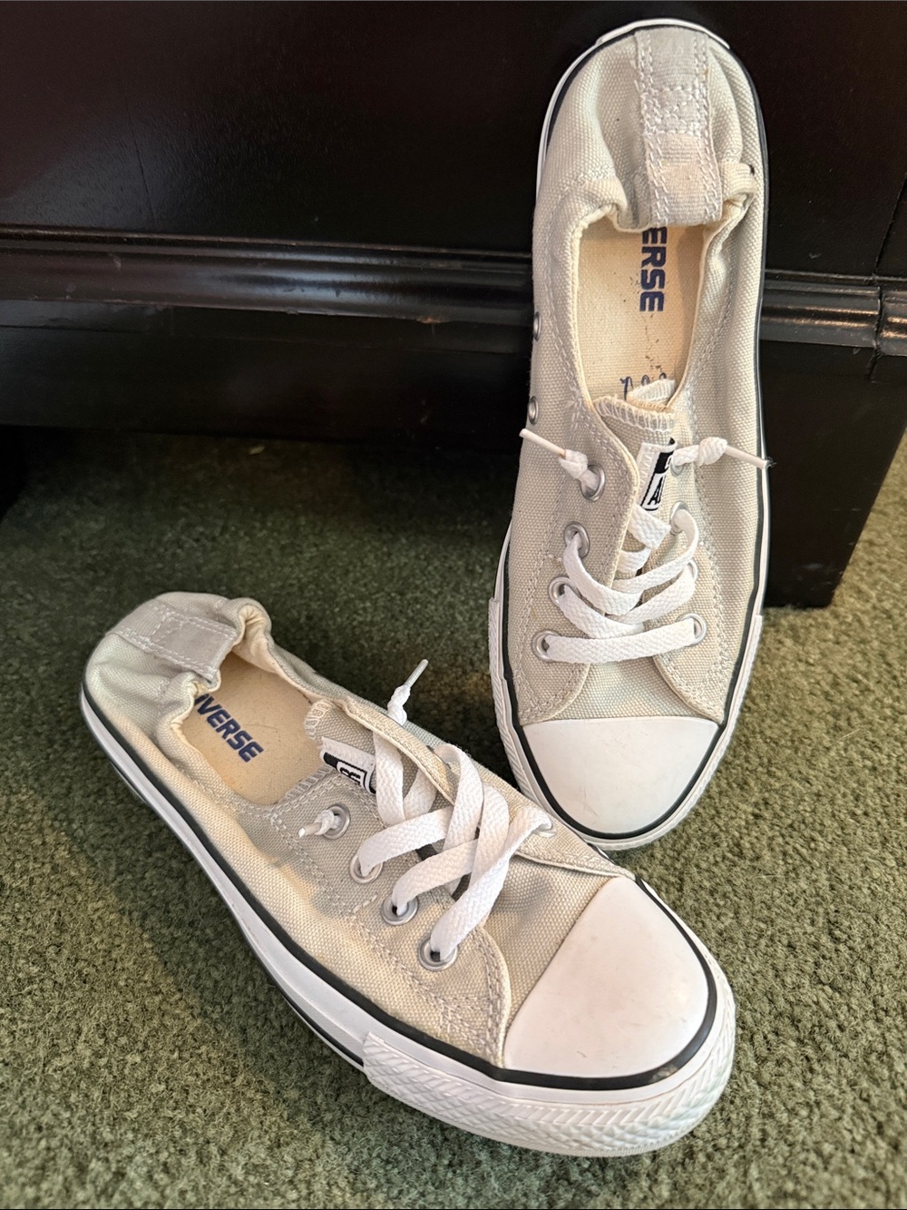 Converse Women's Low Top Canvas Sneakers in Light Beige